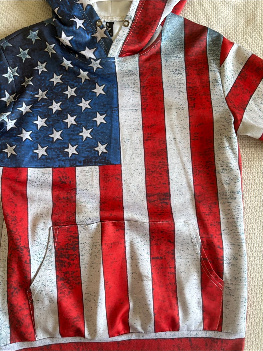 American Flag Hooded Sweater - Red, White & Blue - Picture 4 of 6